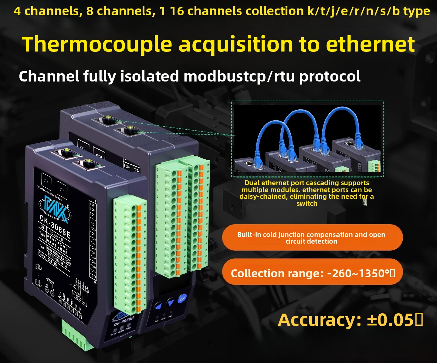 Power Over Ethernet - Berlaku untuk 8CH Modul Suhu Termorezistensi