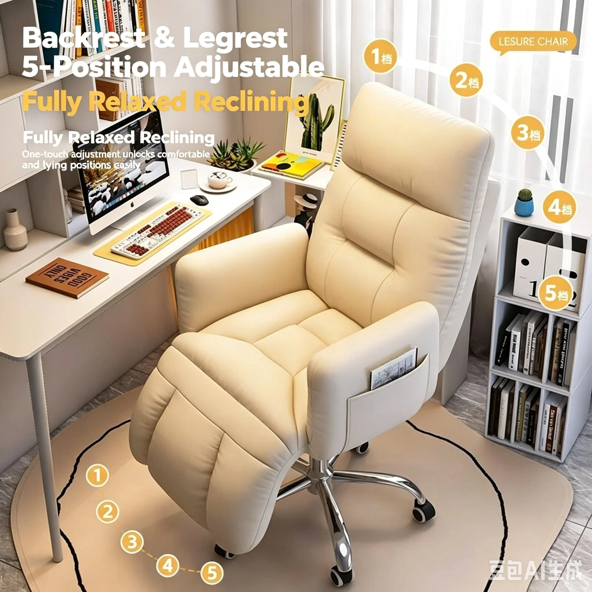 Kursi Kantor Recliner dengan 5 - Office Tech Gear ulasan dan harga